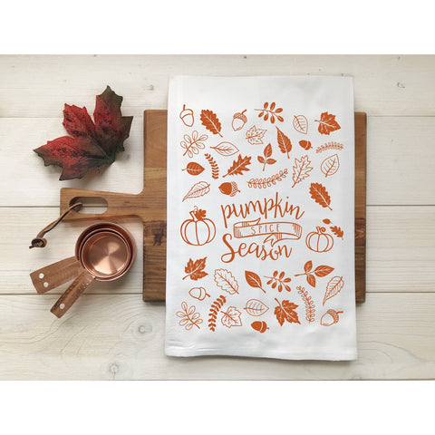 Pumpkin Spice Fall Leaf Tea Towel