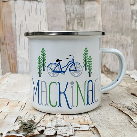 Mackinac Pine Cruiser Enamel Mug