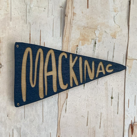 Mackinac Pennant Magnet Navy