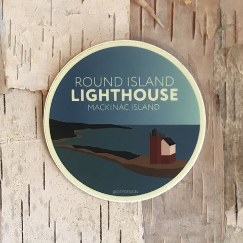 Round Island Lighthouse Circle Sticker
