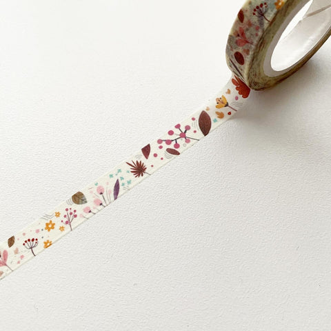 Spring Floral Cream Thin Washi Tape 8mm