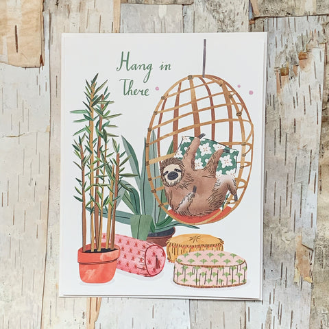 Hang In There Sloth Chair Card