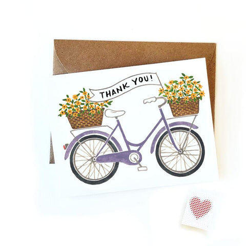 Thank You Banner Bicycle Card
