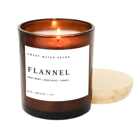 Flannel Soy Candle Amber Jar 11oz