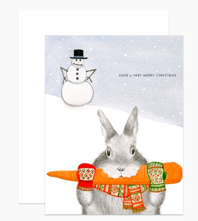 Bunny Stealing Carrot Card