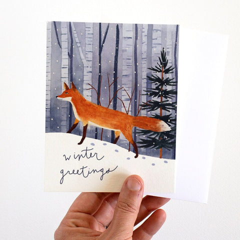 Winter Fox Holiday Card