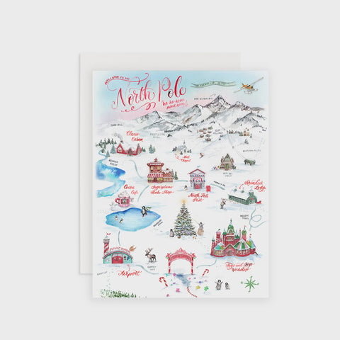North Pole Map Christmas Card