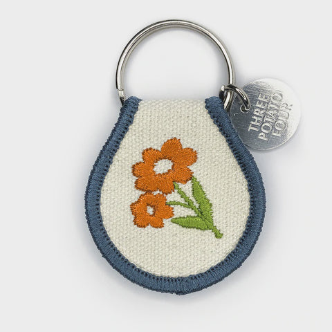 Orange Blossom Patch Keychain