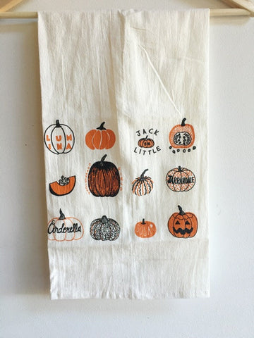 Pumpkin Types Tea Towel
