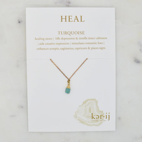 Healing Stone Necklace on Cards  Turquoise (Heal)