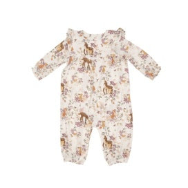 Pretty Woodland Ruffle Sleever Romper  Pink 0-3M